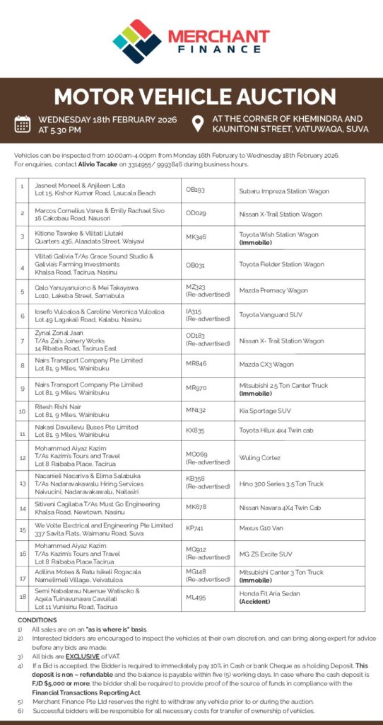 thumbnail of Motor Vehicle Auction 18th February 2026