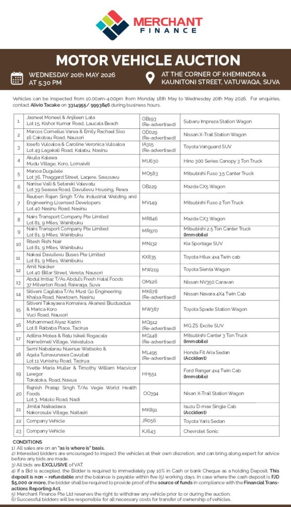 thumbnail of Motor Vehicle Auction 20th May 2026