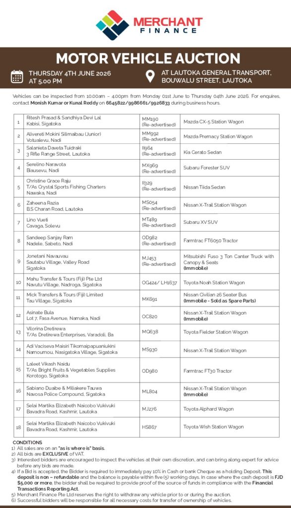 thumbnail of Motor Vehicle Auction 4th June 2026