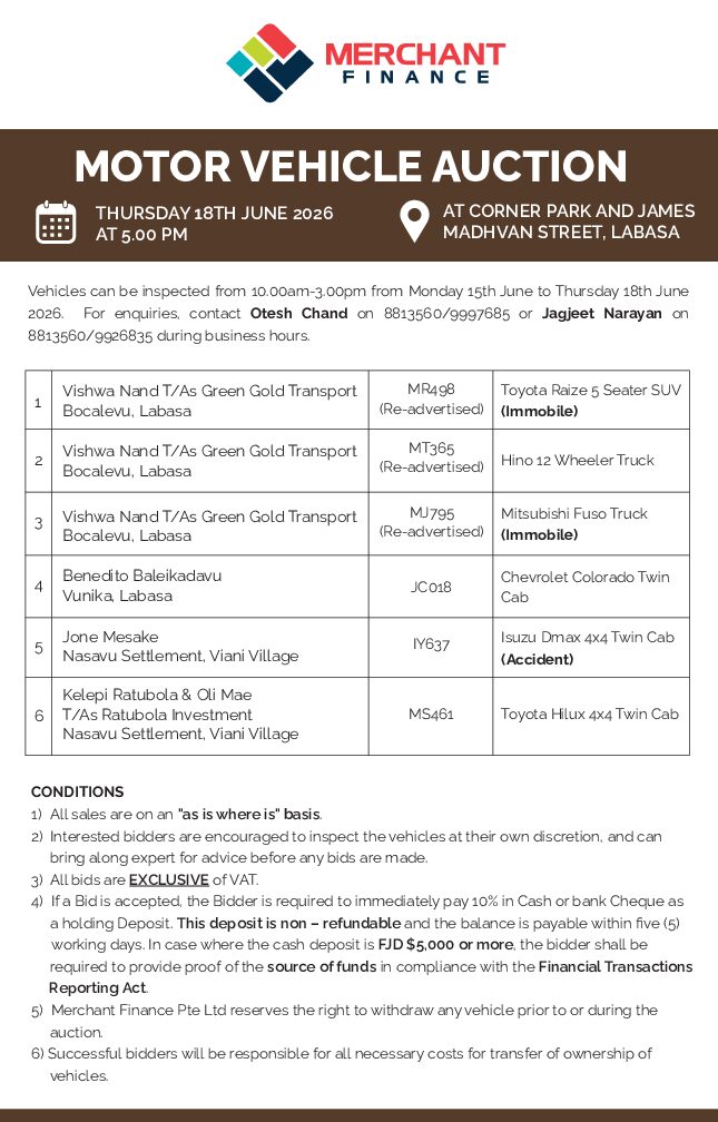 thumbnail of Motor Vehicle Auction 18th June 2026